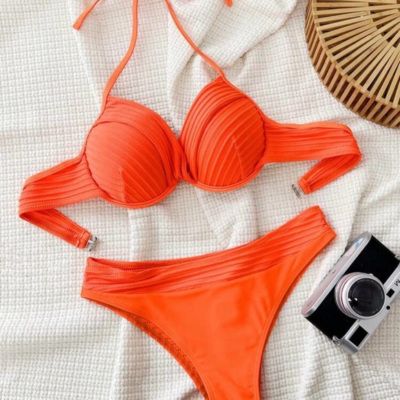 Orange Push Up Bikini Set - Picture 3 of 3